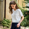 OLrain欧芮儿白色小香风毛针织套头衫女夏季2025年新款薄款打底衫 商品缩略图2