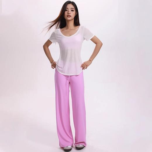 跃牌【禅语梵心】夏季轻薄透气瑜伽短袖女V领显瘦运动休闲健身上衣DX3149 商品图3