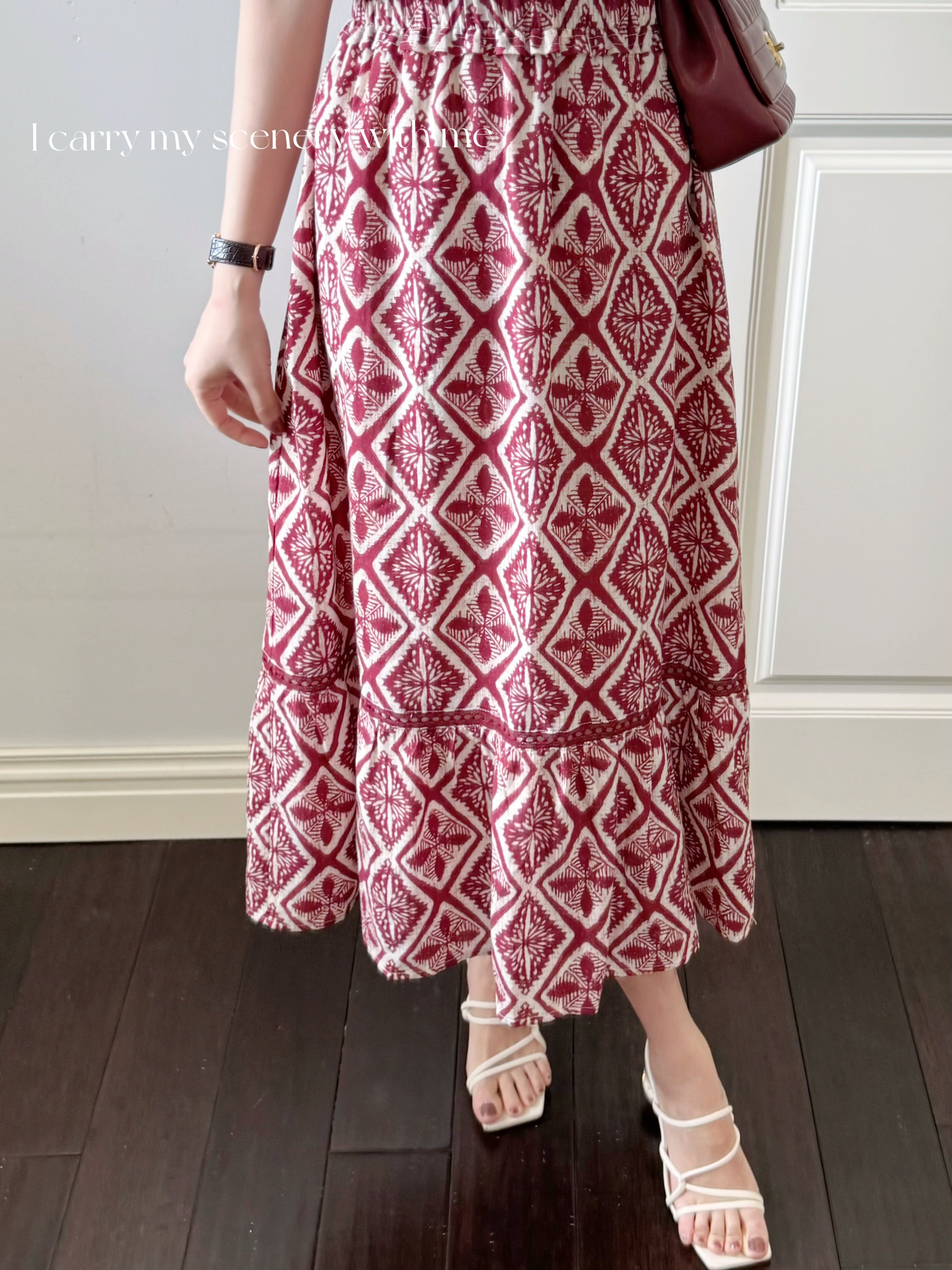 随身携带你的风景 | 漂亮的小红裙 天丝苎麻质地 摩洛哥红