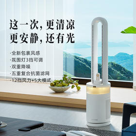 [屁侠推荐]大宇旗舰款净化无叶风扇 双进气增压送风系统 高核驱动包裹风 更自然清凉更轻柔安静更清新洁净 抑菌率高达99.99% 智能感温