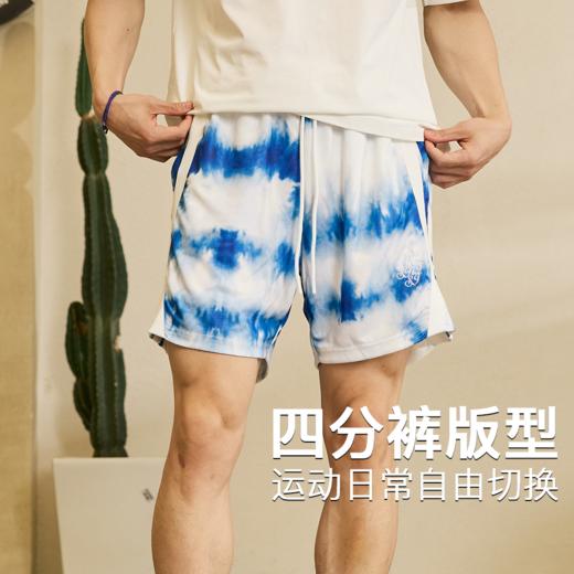 LUSHISI筑梦人主题篮球短裤美式休闲街头运动四五分拼接抽绳运动 商品图2