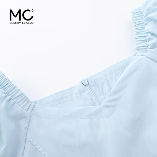 女装V领腰部褶皱净色连衣裙-059Q5222005 商品图1