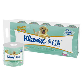 舒洁（Kleenex）卷纸卫生纸绿茶洋甘菊清香印花有芯卷纸3层250节*10卷纸巾厕纸 /家庭清洁/纸品 /清洁纸品 /卷纸 商品图3