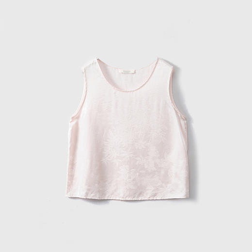 丁摩 真丝缎面提花绞萝背心女吊带夏外穿桑蚕丝法式上衣夏季马甲5ZF-009 商品图2