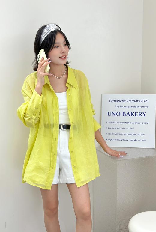 G5CS72283#宽松全苎麻长袖衬衫 商品图0