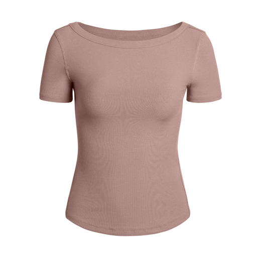 跃牌【倚窗听雨】Athena 兰精莫代尔瑜伽服女一字领裸感运动健身短袖T恤上衣DA110 商品图2