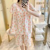 【印花设计】夏季女士防凸点睡衣棉绸短袖短裤舒适薄款印花凉爽家居服秋。ry 商品缩略图1