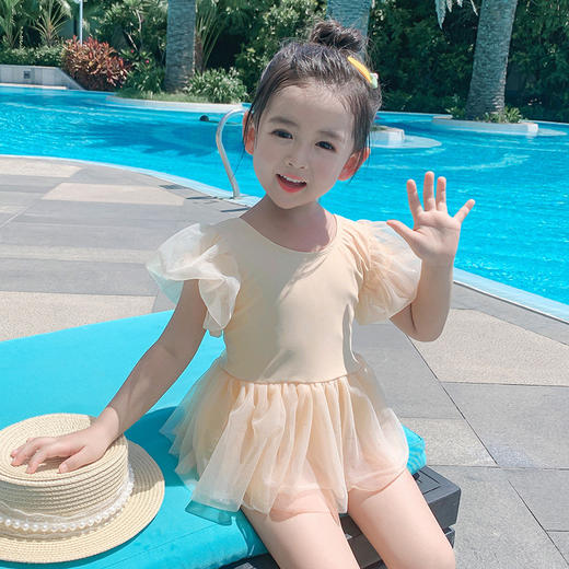 【公主裙式设计，洋气又可爱~】儿童游泳衣女童新款 女孩夏季泳装 中大童洋气宝宝连体公主裙式-QQ 商品图5