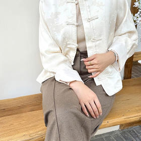 「K」洛诗琳13259新中式提花外套2025新款宽松国风盘扣外套女0571