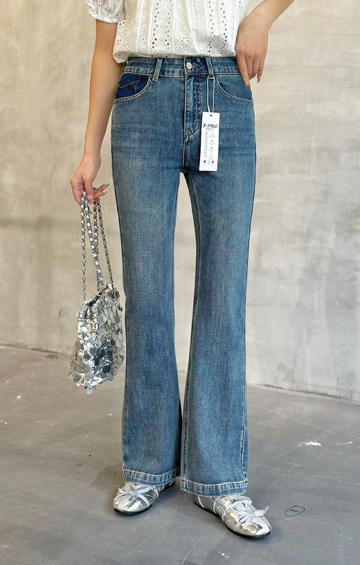 N51078#时尚弹力喇叭牛仔裤 商品图1