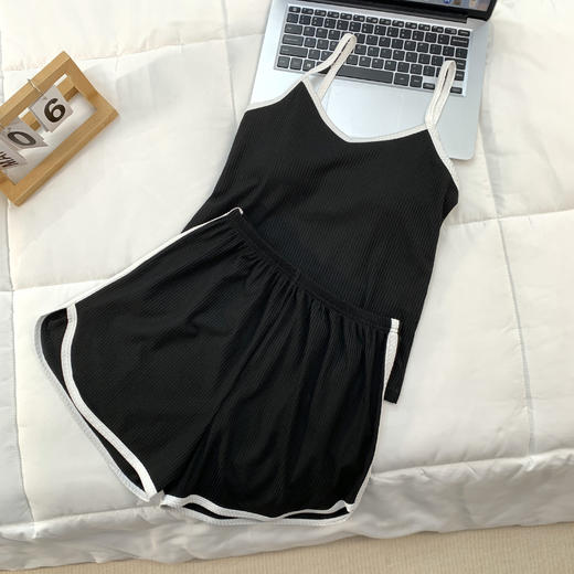 【GZ】无忧购冰丝螺纹吊带短裤套装家居服620（截单后7天发货) 商品图5