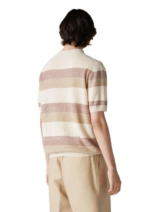 柜10600！冠希同款情侣三色拼接亚麻短袖T恤 商品图1