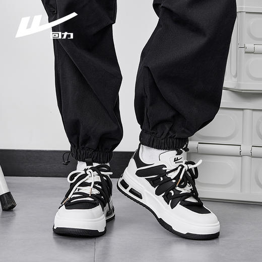回力男式黑白板鞋春季新款运动鞋厚底小白鞋学生情侣百搭休闲运动 商品图4