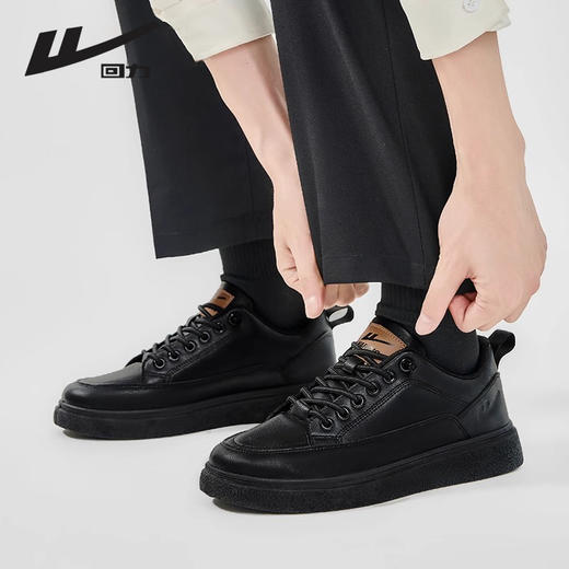 回力皮鞋男款冬季新款黑色耐脏男鞋开车鞋子男士商务休闲板鞋男款 商品图3