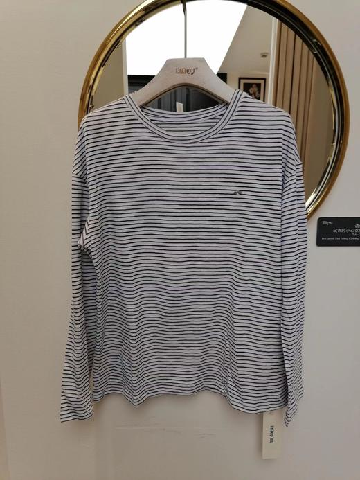 【门店同款】ENJOY夏季条纹金属小标防晒T 162450741 商品图1