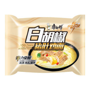 康师傅方便面【JDG无畏推荐】黑白胡椒 白胡椒猪肚鸡袋面102g*24袋 泡面 /粮油调味 /方便食品 /方便面 商品图1