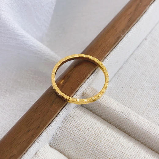 【限时克减150元】足金999 #CNC 5G黄金固口小清新CNC叶子女戒(AG5GJZ00386)（预售产品下单后不退款不退货不换货不补差价 商品图2