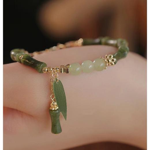 【淮竹爱与美的永恒信物】六鑫珠宝 国风新中式竹节天然和田玉手链 商品图2