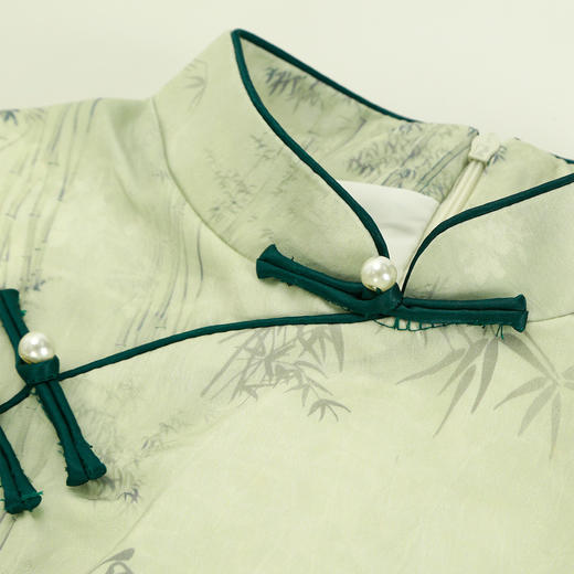 QF854斯尔丽25夏季新款改良奥黛旗袍款水墨印染精致流苏吊坠A型连衣裙 商品图6