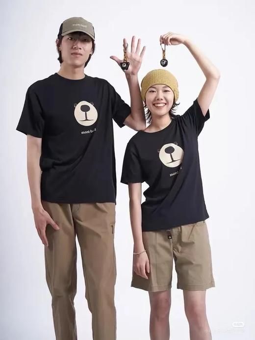 montbell夏季户外运动速干衣男女短袖t恤圆领情侣款小熊日系经典 线上449 美山这只小熊熊 商品图0