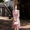丁摩 夏季真丝印花收腰显气质连衣裙80014 商品缩略图1