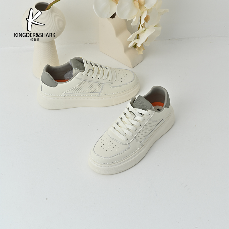 经典鲨2025年夏季新品男士透气平底小白鞋休闲鞋KF11-526021