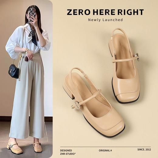 ZHR则则单鞋韩系不规则拼接方头淑女百搭时尚凉鞋气质通勤ins女鞋 商品图1