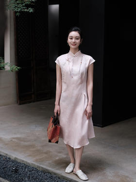 盛唐牡丹 |重缎正绢枇杷花旗袍裙