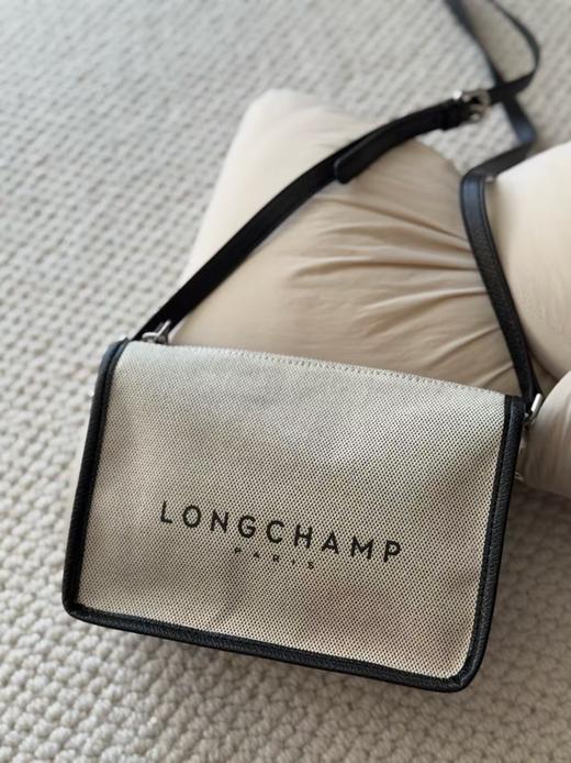 LONGCHAMP 珑骧 拉链开合品牌标识 织物 单肩包 小号 女款 象牙白（CB） 商品图3