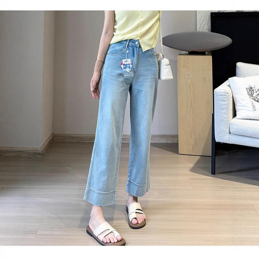 【超薄 面膜裤】2025新款不贴腿9分直筒面膜裤！超薄宽边显瘦轻软透气夏季牛仔裤！ 商品图1