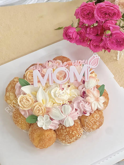 ❤️最爱妈妈 | 母亲节荔枝玫瑰泡芙蛋糕 商品图0
