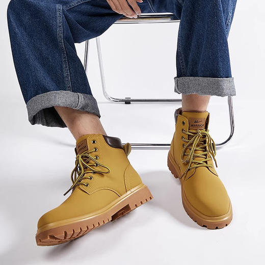 回力男式马丁靴新款早春季橡胶工装靴户外登山鞋子潮流高帮大黄靴 商品图4