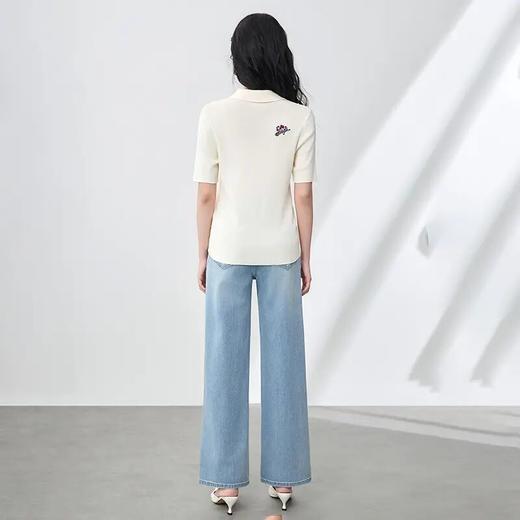 「高货wl」全新升级【铂金会员220/天猫289/差价69】(42021)洛诗琳2025复古法式时尚洋气翻领小熊刺绣针织上衣女夏款42021 商品图1