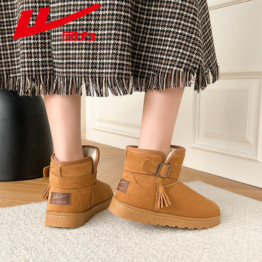 回力棉鞋女2024加绒保暖外穿时尚女鞋冬季加厚新款防滑短筒雪地靴 商品图2