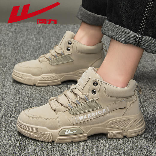 回力男鞋2025年春季新款中帮英伦风男士休闲百搭复古工装鞋短靴子 商品图4