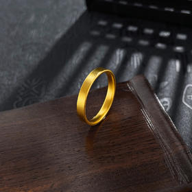 【限时克减150元】足金999.9 古法光圈素圈宽面戒指（面宽约3-3.4mm，厚约1.4mm）(GFJZW00099-01)（预售产品下单后不退款不退货不换货不补差价