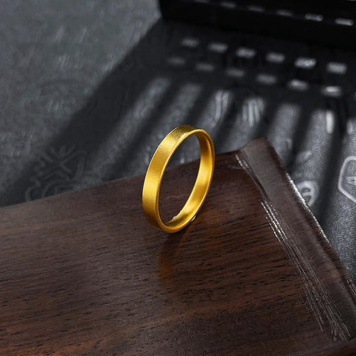 【限时克减150元】足金999.9 古法光圈素圈宽面戒指（面宽约3-3.4mm，厚约1.4mm）(GFJZW00099-01)（预售产品下单后不退款不退货不换货不补差价 商品图0