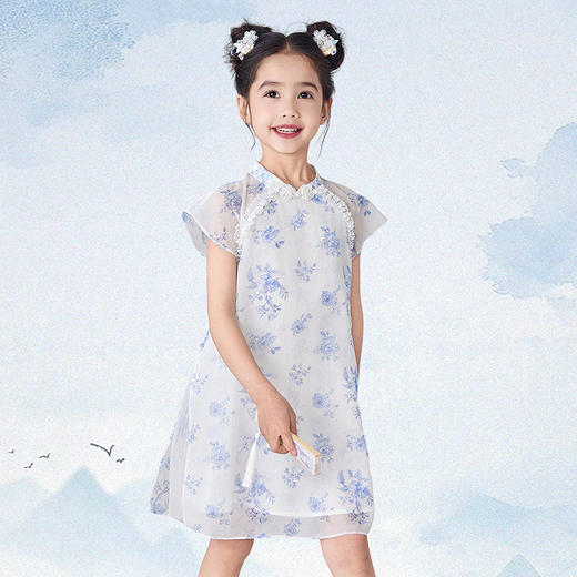 笛莎Deesha观山见女童连衣裙2025夏季女童连衣裙 商品图4