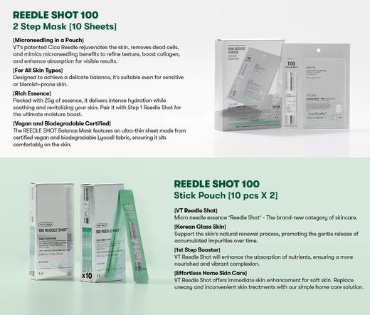 VT100微针面膜+精华套装 100个护理套装，10 个面罩 + 20 个注射棒袋 商品图5