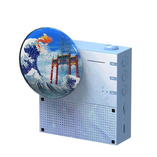 HYUNDAI 怀旧唱片蓝牙音箱 YH-F033 流沙版 渐变蓝 商品图3