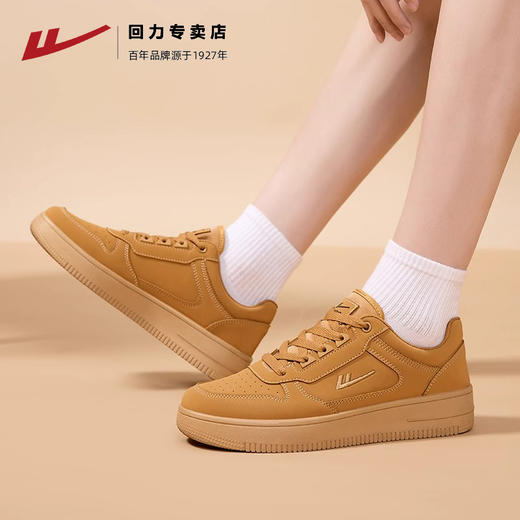 回力男鞋冬季新款小麦色鞋子男款百搭爆款运动休闲鞋加绒男士板鞋 商品图3