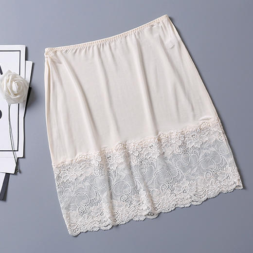 丁摩100%桑蚕丝真丝蕾丝打底裙防走光打底衬裙高档包臀性感半身裙AL001 商品图5