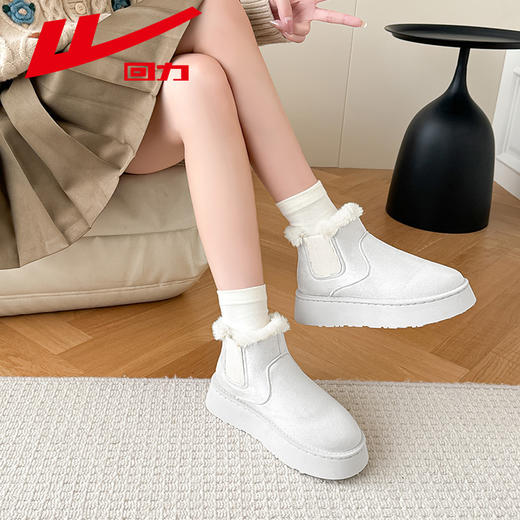 回力雪地靴女款冬季2024新款加绒加厚面包鞋子女厚底东北保暖棉鞋 商品图4