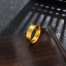 【限时克减150元】足金999.9 古法光圈素圈宽面戒指（面宽约5.1-5.5mm，厚约1.5mm）(GFJZW00099-03)（预售产品下单后不退款不退货不换货不补差价