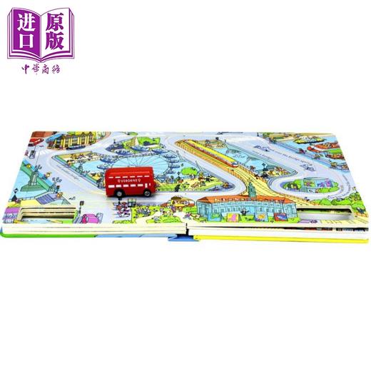 【中商原版】轨道汽车 纸版书 Wind-up Bus 英文原版 儿童活动与玩具书 益智游戏 进口童书 地板书 配一部小巴士车 3岁以上 商品图2
