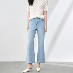 「高货wl」全新升级【铂金会员220/天猫289/差价69】(42112)洛诗琳高品质四面弹天丝牛仔裤2025夏款高腰显瘦阔腿裤女42112