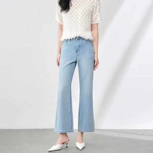 「高货wl」全新升级【铂金会员220/天猫289/差价69】(42112)洛诗琳高品质四面弹天丝牛仔裤2025夏款高腰显瘦阔腿裤女42112 商品图0