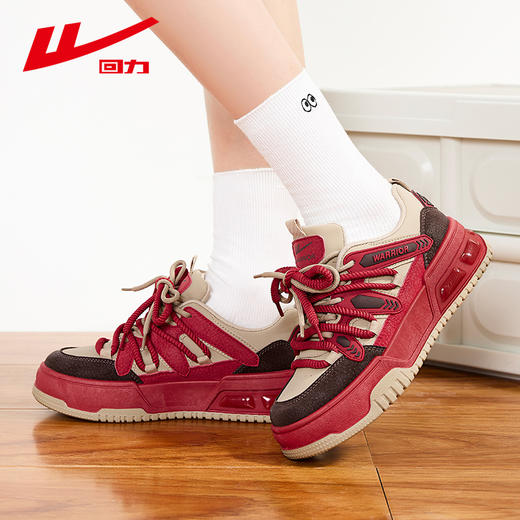 回力女鞋厚底增高板鞋秋冬加绒红色百搭拜年鞋子情侣时尚休闲鞋 商品图4