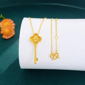 【限时克减150元】足金999 #CNC #时来运转 【精品】5G黄金镂空影底可转动转韵·时光小雏菊钥匙调节套链(BN5GTL00001)（预售产品下单后不退款不退货不换货不补差价）