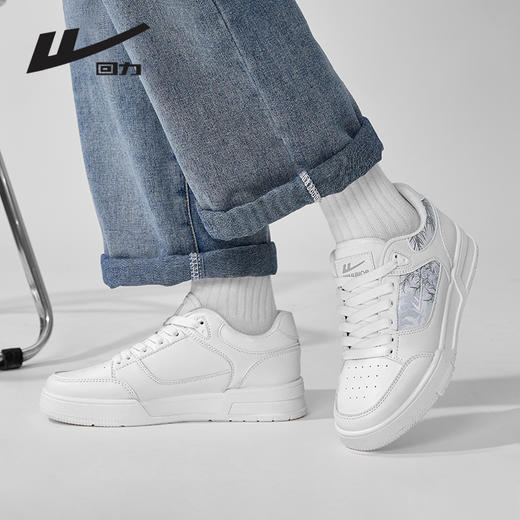 回力男鞋水墨画板鞋早春季2025新款开车鞋男款白色百搭休闲运动鞋 商品图4